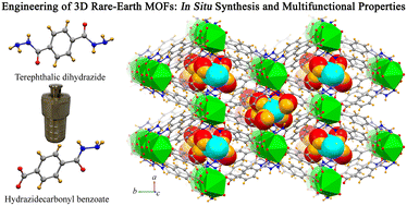Graphical abstract: Hydrothermal in situ bifunctional hydrazine-carboxylate ligand synthesis for creating 3D rare earth metal–organic frameworks