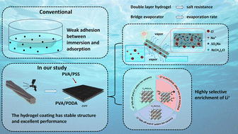 Graphical abstract: A Janus hydrogel skeleton-encapsulated yarn-based evaporator for excellent desalination and lithium enrichment