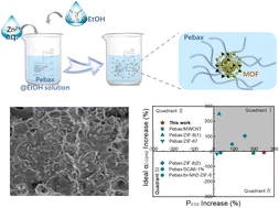 Graphical abstract: In situ growth of MOF nanofillers in a Pebax matrix for excellent CO2 permeability improvement