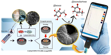 Graphical abstract: Smartphone-assisted natural rubber cryogel electrodes based on copper oxide-decorated multi-walled carbon nanotubes for on-site glucose sensing