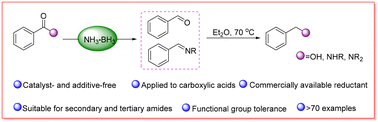 Graphical abstract: Catalyst- and additive-free reduction of carboxylic acids and amides using ammonia borane as a hydrogen source