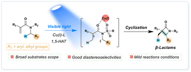 Graphical abstract: Visible-light-induced diastereoselective synthesis of β-lactams via a Cu(i)-catalyzed cascade 1,5-H shift/cyclization