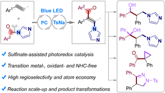 Graphical abstract: Sulfinate-assisted, photoredox-catalyzed insertion of alkenes into the C–N bond of acyl azoles