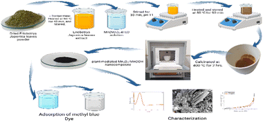 Graphical abstract: Green synthesis of a manganese (oxyhydr) oxide nanocomposite, utilizing Eriobotrya japonica leaf extract for adsorbing methyl blue dye from water