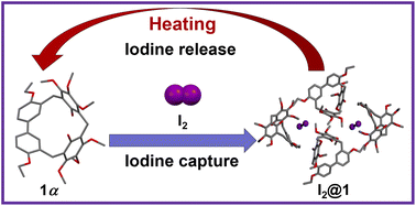 Graphical abstract: Reversible iodine capture by nonporous adaptive hybrid[3]arene crystals