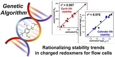 Graphical abstract: From machine learning to chemical insight: Darwinian chance and the stability of charge carriers in flow batteries
