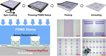 Graphical abstract: Capillary-filling-regulated direct soft imprint lithography for coffee-ring- and residue-free stacked-layer patterning