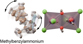 Graphical abstract: Reorientational dynamics of methylbenzylammonium cations in the chiral metal halide composite MBAMnCl3·2H2O