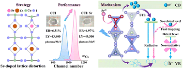 Graphical abstract: Lattice-distortion engineering of zero-dimensional metal halide single crystals for high-performance scintillators