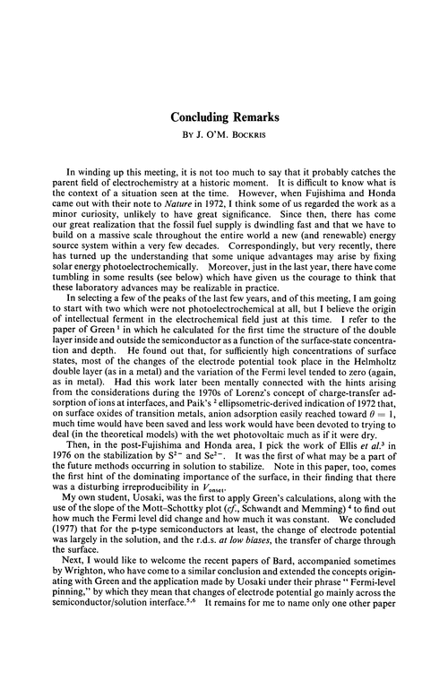 Concluding remarks