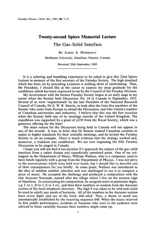 Twenty-second Spiers Memorial Lecture. The gas–solid interface