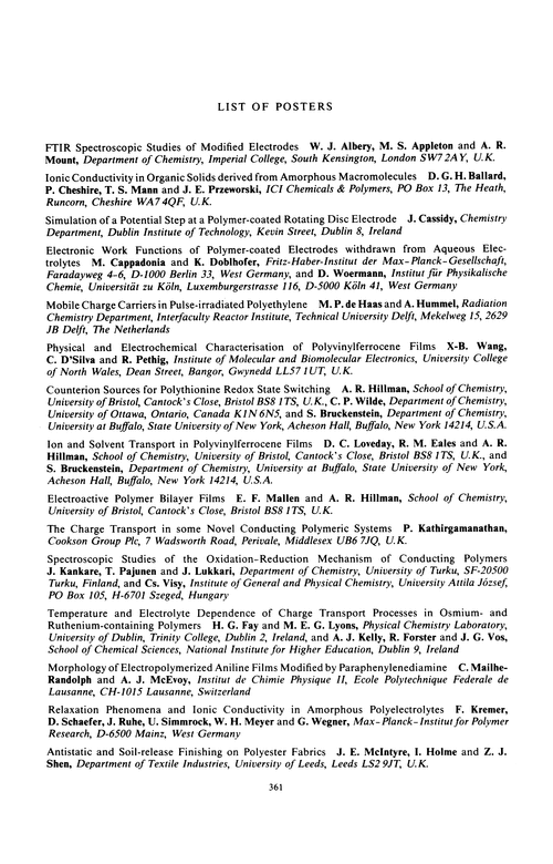 List of poster
