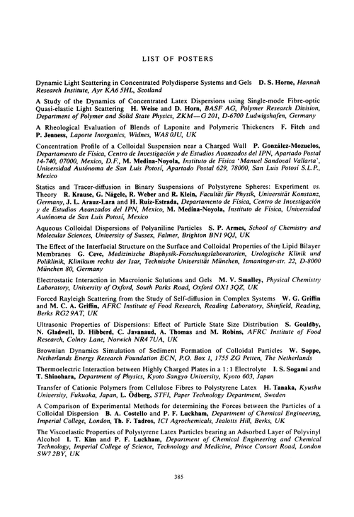 List of posters