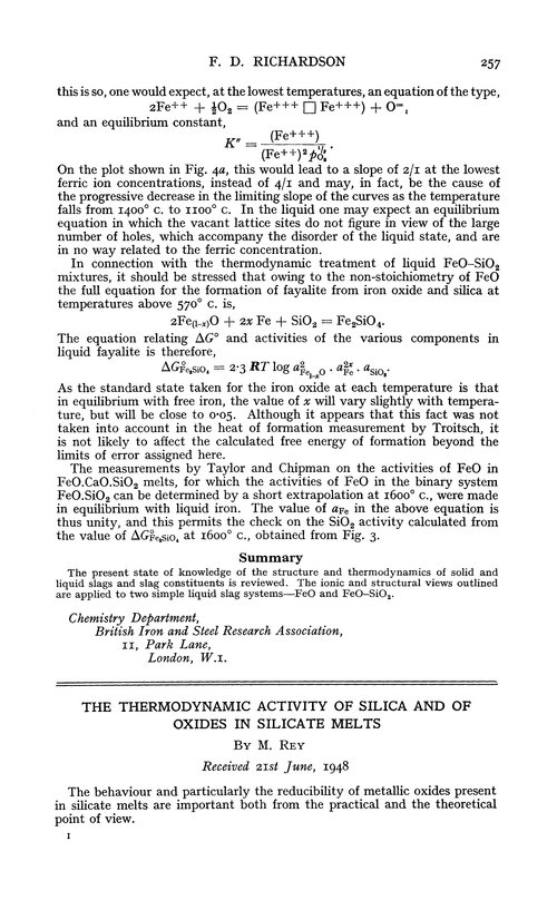 The thermodynamic activity of silica and of oxides in silicate melts