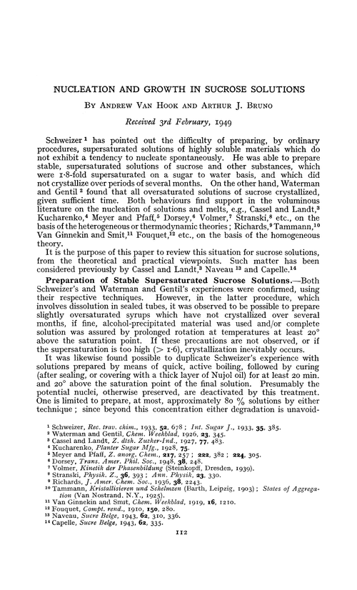 Nucleation and growth in sucrose solutions