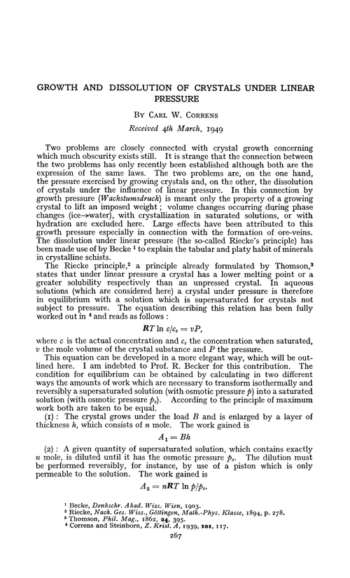 Growth and dissolution of crystals under linear pressure