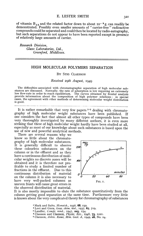 High molecular polymers separation