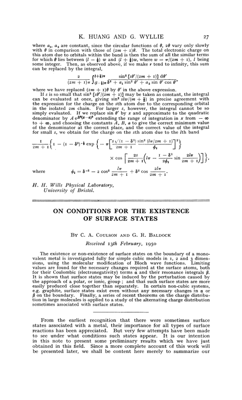 On conditions for the existence of surface states