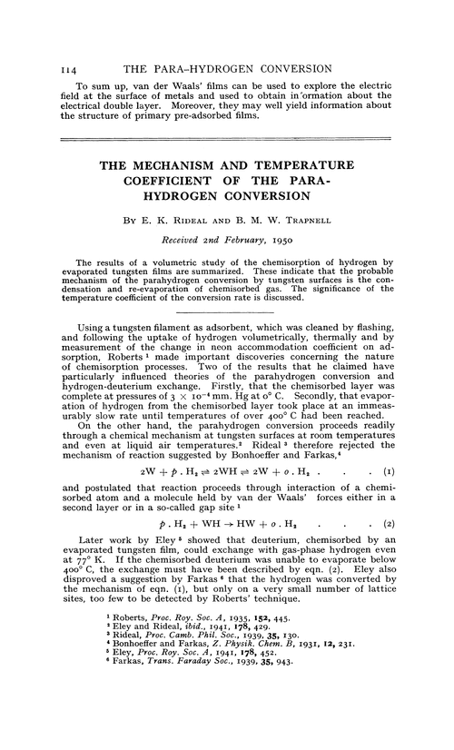 The mechanism and temperature coefficient of the parahydrogen conversion