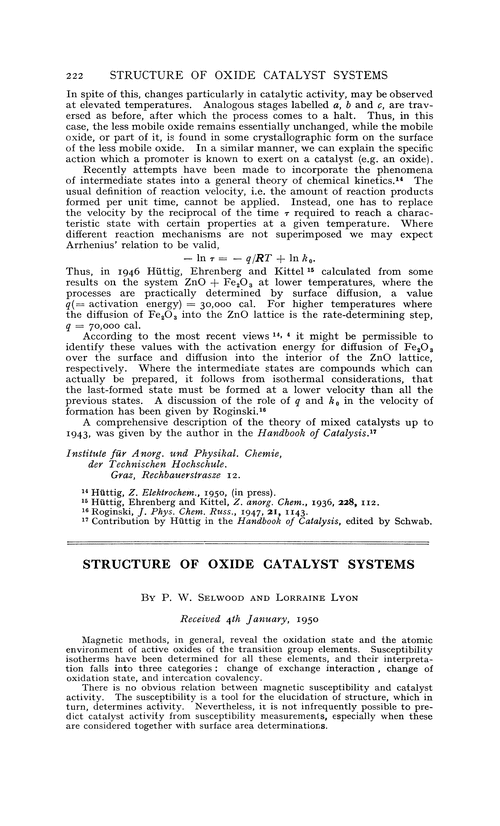 Structure of oxide catalyst systems