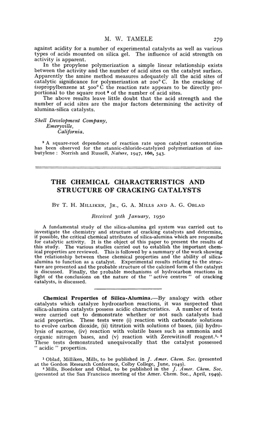 The chemical characteristics and structure of cracking catalysts