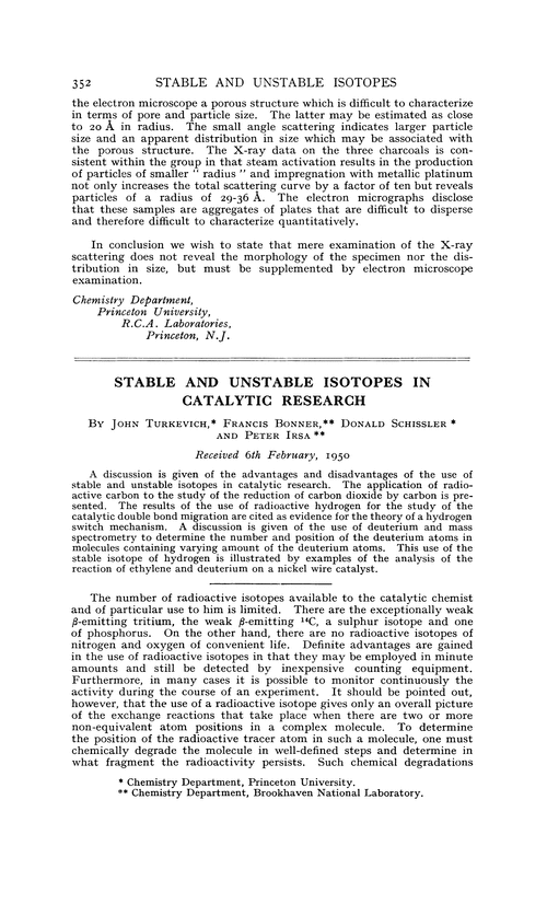 Stable and unstable isotopes in catalytic research