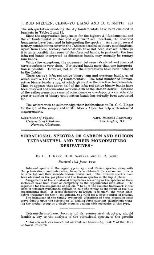 Vibrational spectra of carbon and silicon tetramethyl and their monodeutero derivatives