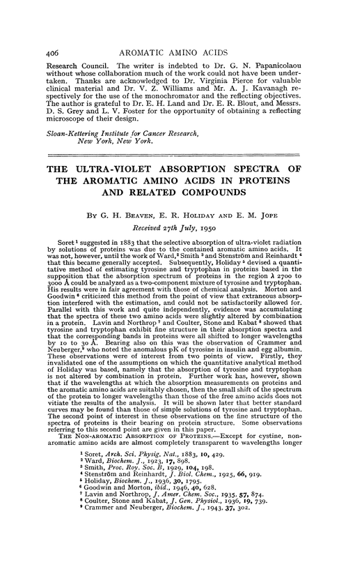 The ultra-violet absorption spectra of the aromatic amino acids in proteins and related compounds