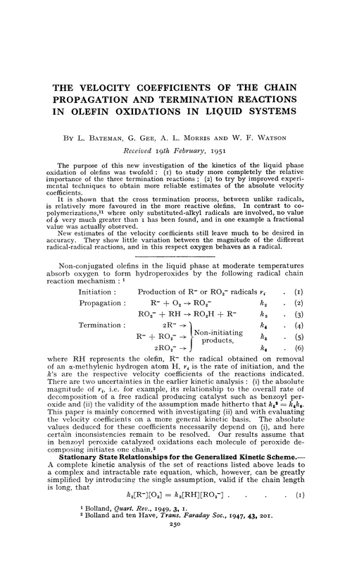 The velocity coefficients of the chain propagation and termination reactions in olefin oxidations in liquid systems