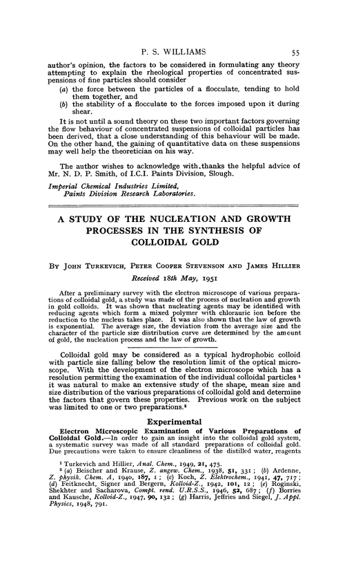 A study of the nucleation and growth processes in the synthesis of colloidal gold