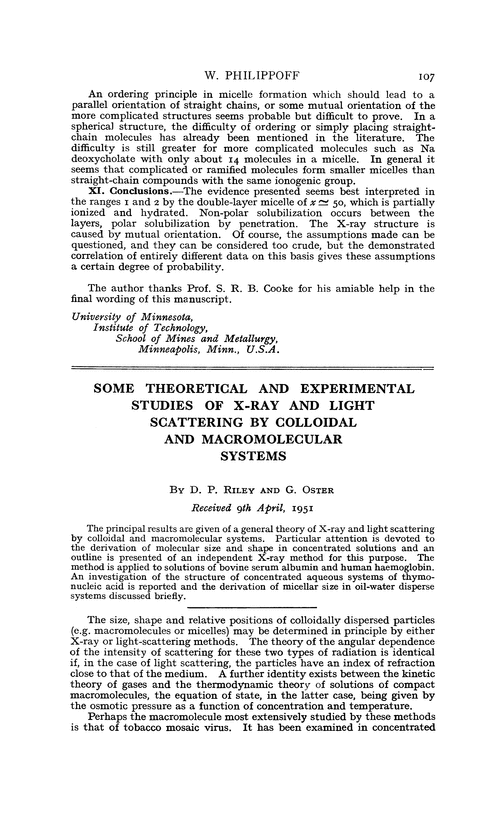 Some theoretical and experimental studies of X-ray and light scattering by colloidal and macromolecular systems