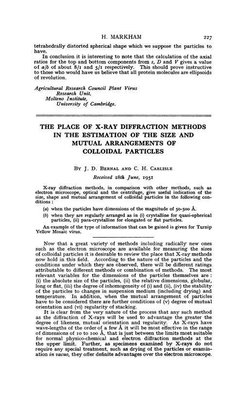 The place of X-ray diffraction methods in the estimation of the size and mutual arrangements of colloidal particles