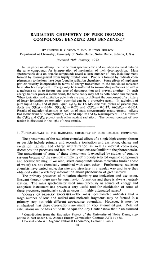 Radiation chemistry of pure organic compounds: benzene and benzene-d6