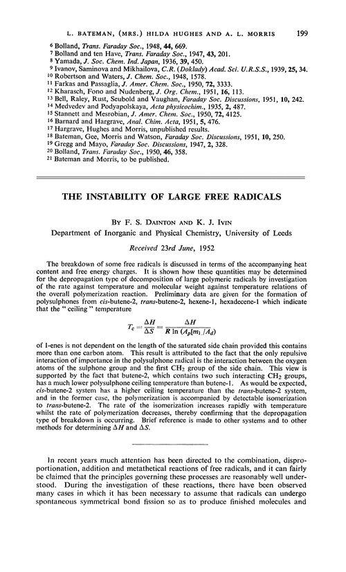 The instability of large free radicals