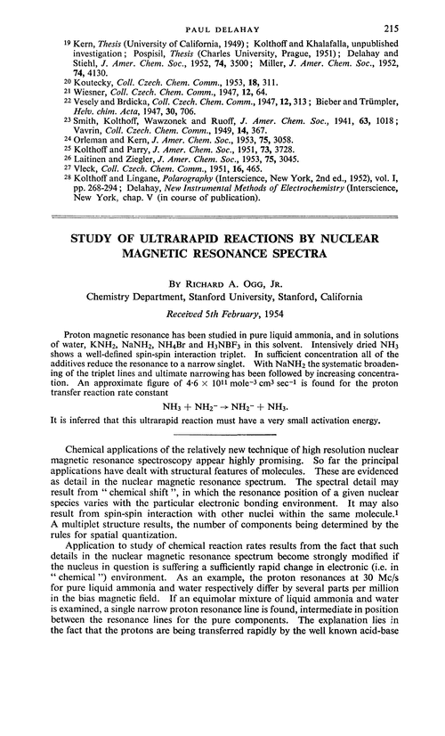 Study of ultrarapid reactions by nuclear magnetic resonance spectra
