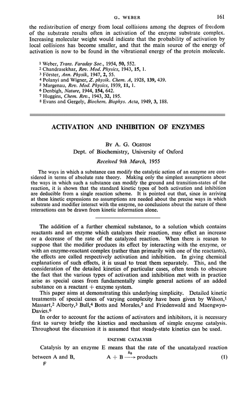 Activation and inhibition of enzymes