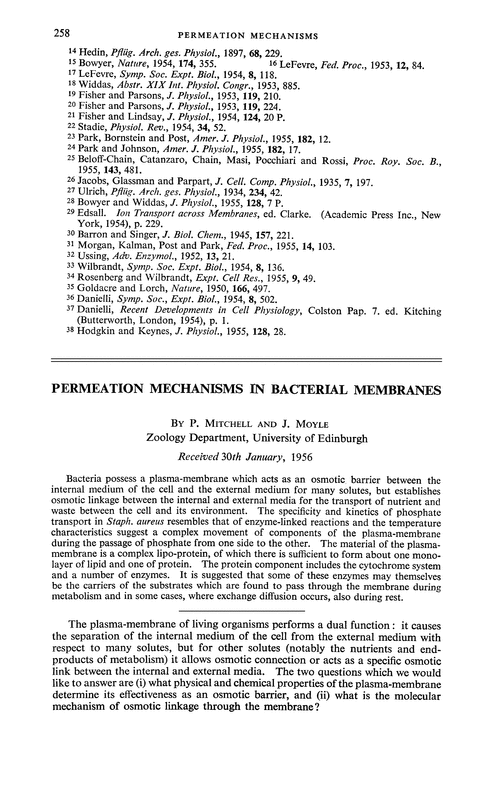 Permeation mechanisms in bacterial membranes