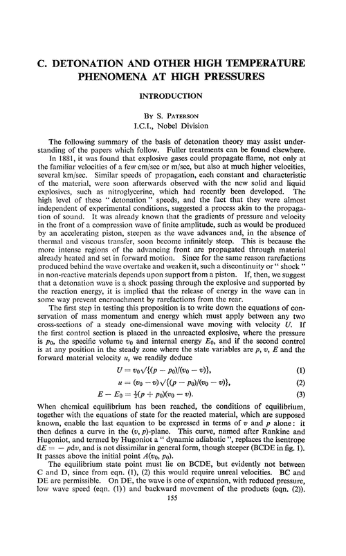 Detonation and other high temperature phenomena at high pressures. Introduction
