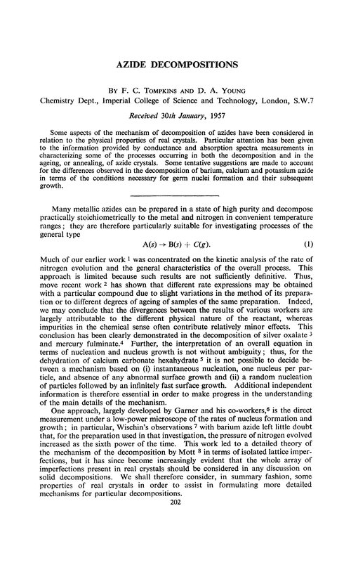 Azide decompositions