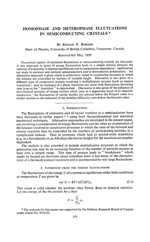 Homophase and heterophase fluctuations in semiconducting crystals