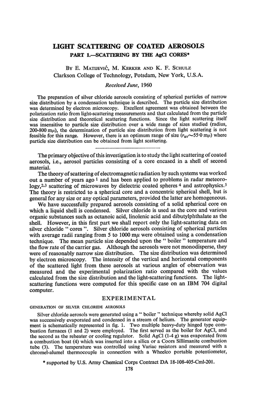 Light scattering of coated aerosols. Part 1.—Scattering by the AgCl cores