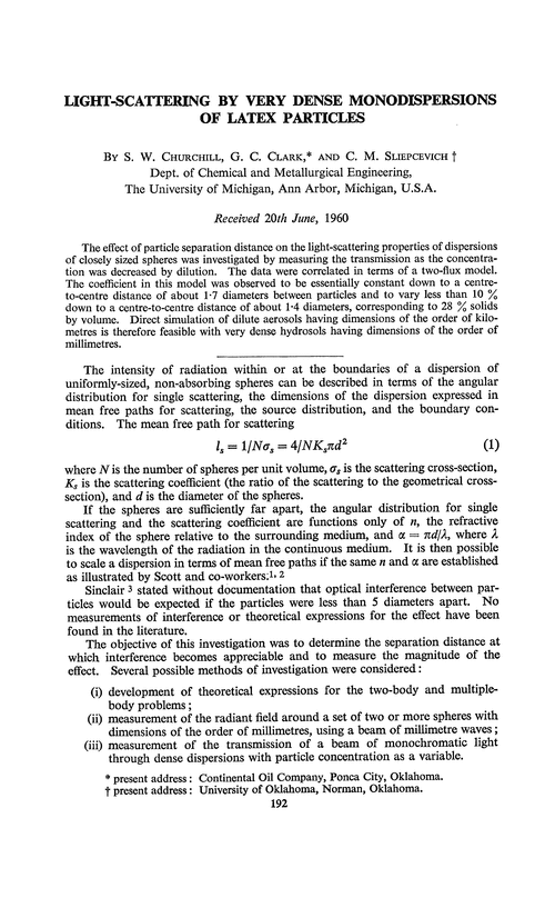 Light-scattering by very dense monodispersions of latex particles