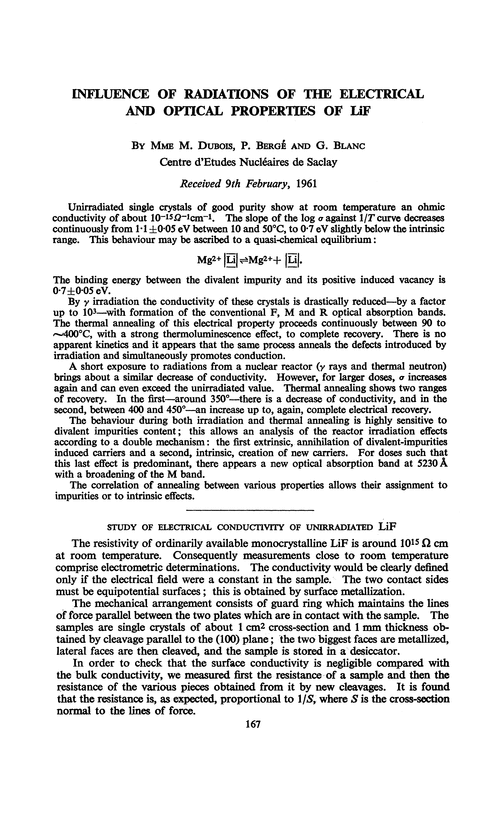 Influence of radiations of the electrical and optical properties of LiF
