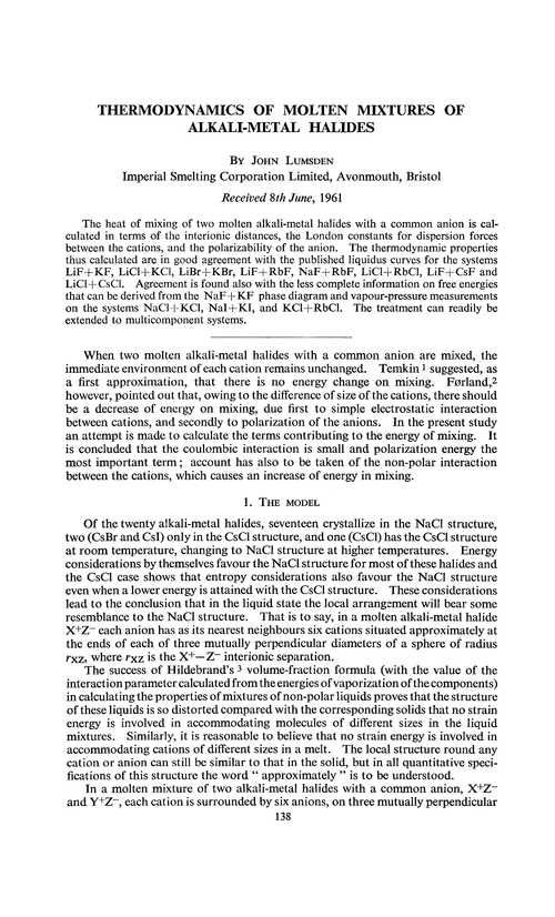 Thermodynamics of molten mixtures of alkali-metal halides