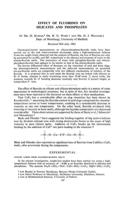 Effect of fluorides on silicates and phosphates