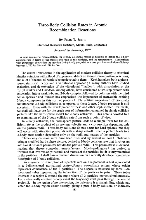 Three-body collision rates in atomic recombination reactions