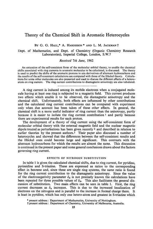 Theory of the chemical shift in aromatic heterocycles