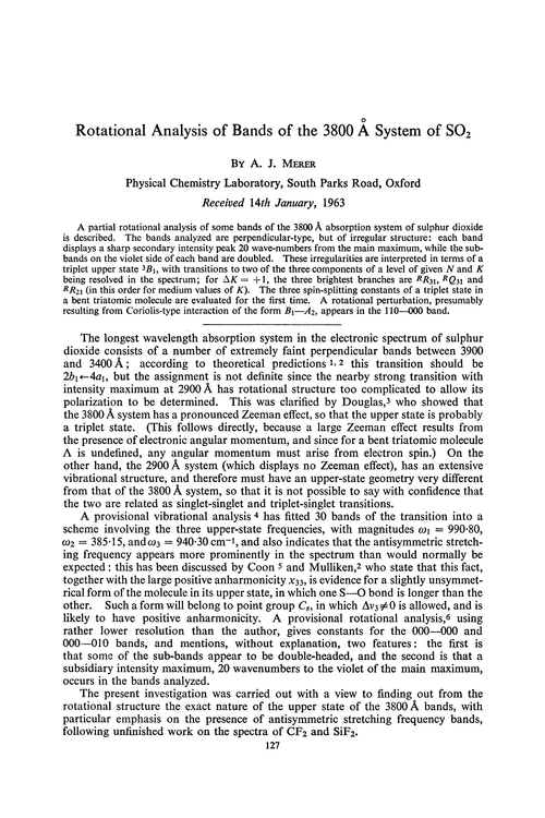 Rotational analysis of bands of the 3800 Å system of SO2