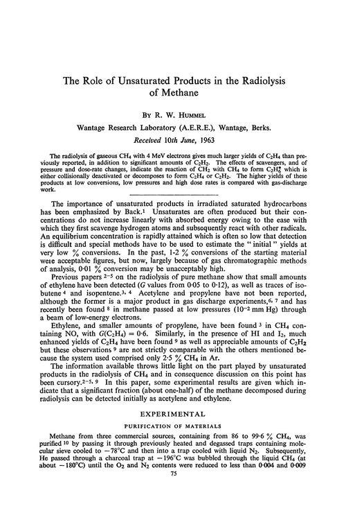 The role of unsaturated products in the radiolysis of methane
