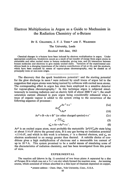 Electron multiplication in argon as a guide to mechanism in the radiation chemistry of n-butane
